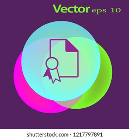 Document with Seal vector icon in meaning Contract or Certificate