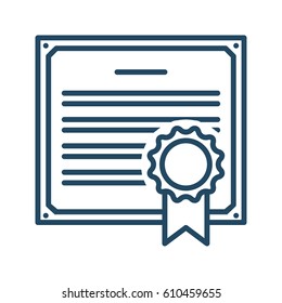 Document and Seal vector icon in meaning Certificate
