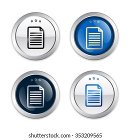 Document seals or icons. Glossy silver seals or buttons.