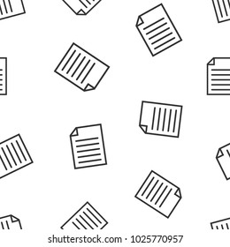 Document seamless pattern background. Business flat vector illustration. Note page sign symbol pattern.