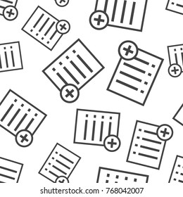 Document seamless pattern background. Business flat vector illustration. Note page sign symbol pattern.