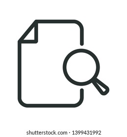 document search - bold line minimal web icon. simple vector illustration. concept for infographic, website or app.