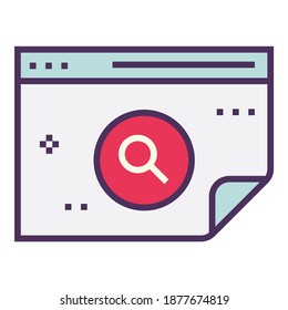 Document Search File Flat Icon Isolated On White Background