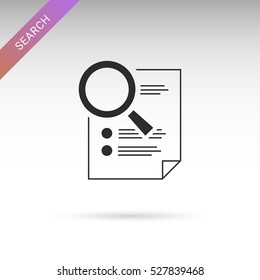 Document search flat vector icon