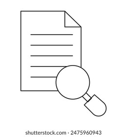 Icono de búsqueda de documentos. Archivar. Archivos. Texto. Papel. Símbolo De Sitios web. Aplicaciones informáticas y móviles.