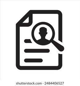 Document search icon. Search file icon