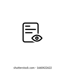 Icono de búsqueda con archivo y lupa en estilo vectorial simple. Símbolo de búsqueda de documento. Signo de datos e información. Estilo plano de moda para diseño gráfico, logotipo, sitio web, medios sociales, interfaz de usuario, aplicación móvil