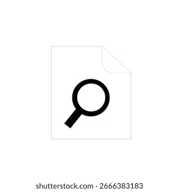 Dokument mit Suchsymbol einzeln auf weißem Hintergrund - Vektorgrafik