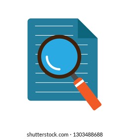 Document search icon on white background