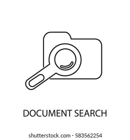 icono de línea de búsqueda de documentos
