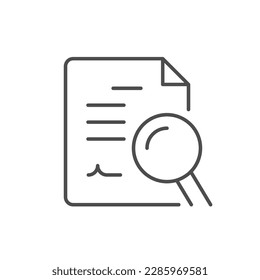 Document search line outline icon