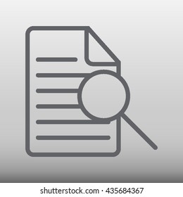 Document With Search Looking Glass Vector Icon Illustration
