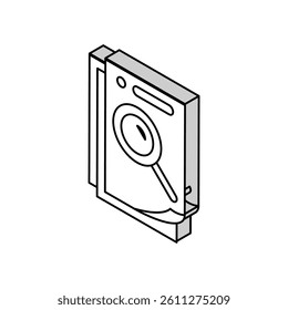 document search magnifying glass isometric icon vector. document search magnifying glass sign. isolated symbol illustration