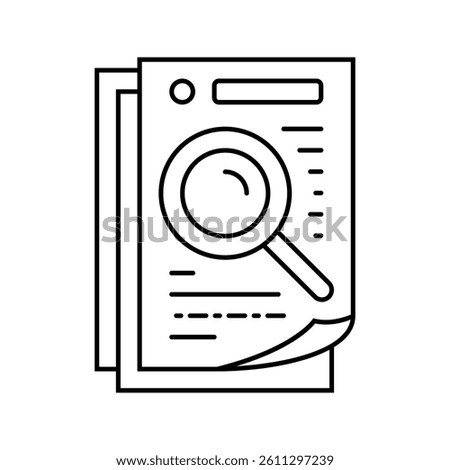 document search magnifying glass line icon vector. document search magnifying glass sign. isolated contour symbol black illustration