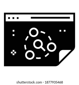 Icono plano de la red social de búsqueda de documentos aislado en fondo blanco