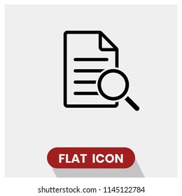 Document search vector icon, search file symbol. Simple, modern flat vector illustration for web site or mobile app.