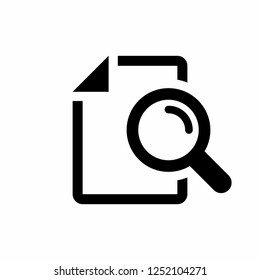 Document search vector icon, search file symbol.