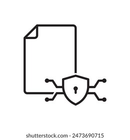 Símbolo de signo de icono de seguridad de documento