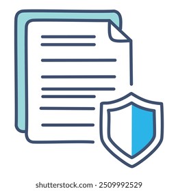 Icono de seguridad del documento. Una representación visual de la información de protección, ideal para temas sobre protección de datos y gestión segura de archivos.