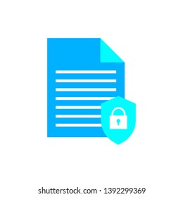 Document security icon,file safety and protection icon