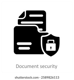 Document Security and protection icon concept