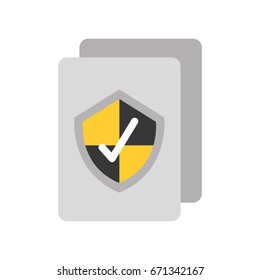 document with security shield isolated icon