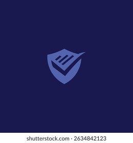 Document security shield logo blue