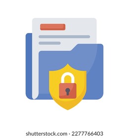 Document security vector flat Icon Design illustration. SEO Development And Marketing Symbol on White background EPS 10 File