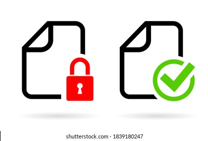 Document security vector icons isolated on white background