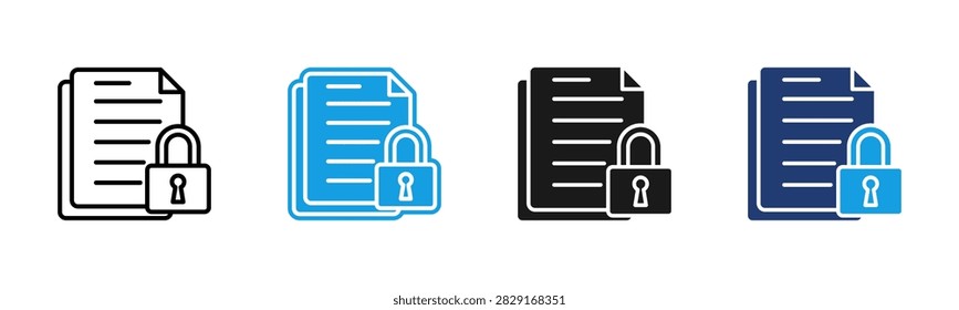 Document Security web icon multiple style collection