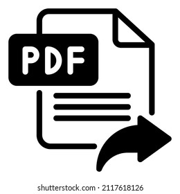 document send, share portable document file icon vector stock 