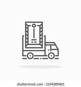 Document Send Truck line icon. Editable stroke and pixel perfect. Can be used for digital product, presentation, print design and more.