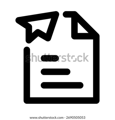 Document Sending — Bold Outline Icon with Creative Design for File Transfer and Mail