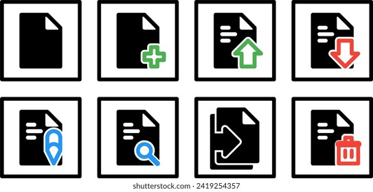 document set icon button vector