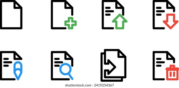 document set icon button vector