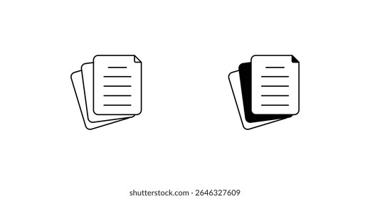 Document set icon with white background vector stock illustration