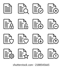 document set of icons on white background