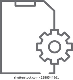 Document Setting Business icon with black outline style. gear, data, service, check, message, list, application. Vector illustration