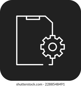 Document Setting Business icon with black filled line style. gear, data, service, check, message, list, application. Vector illustration