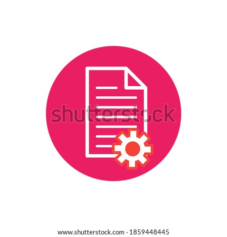 Document setting icon. Internet buttom with white background.