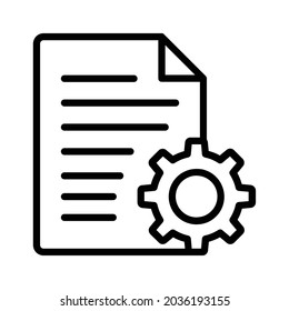 Document settings or file settings line art vector icon for technology apps and websites