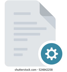 Document settings flat vector icon