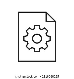 Document settings icon. High quality black vector illustration.