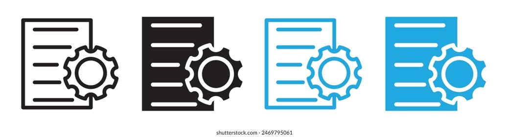 Document settings icon line art vector