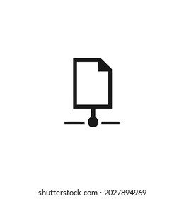 Dokument mit schwarzem Symbol einzeln auf weißem Hintergrund, für Web, App und Präsentation 