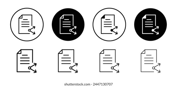 Document share button for social media marketing icon. publish or send web file symbol