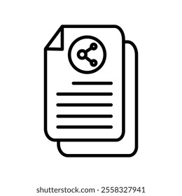 Document share icon Symbol mark in Outline style