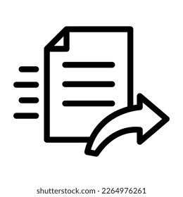 gráfico vectorial de icono de línea compartida de documento
