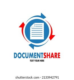 Document Share Vector Logo Template. This Design Use Arrow Symbol. Suitable For Transfer File Or Recovery Data.