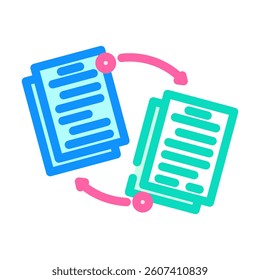 document sharing hybrid work color icon vector. document sharing hybrid work sign. isolated symbol illustration